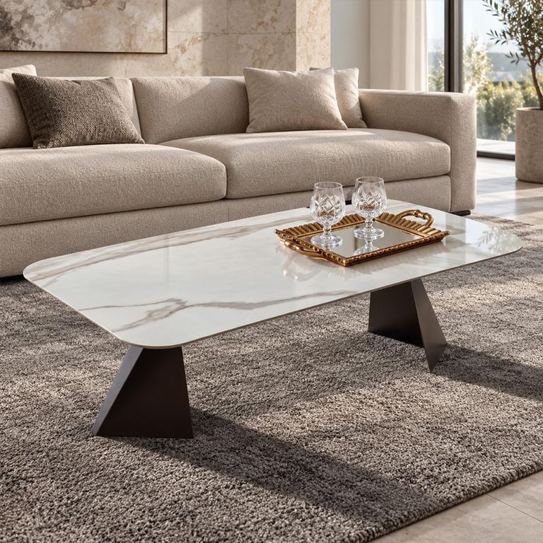 Elite Italian Bianco Antico Ceramic Coffee Table