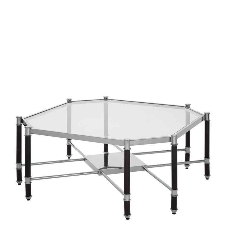 Allessi Coffee Table - Clear Glass and Chrome - Octagonal