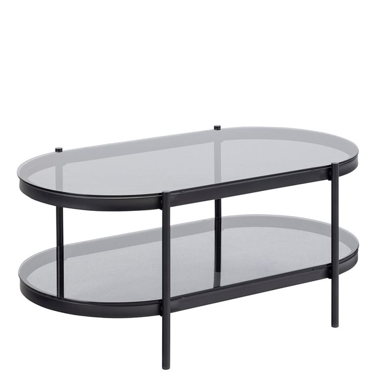 Bayonne Coffee Table - Oval - Smoked Glass