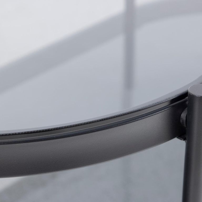 Bayonne Coffee Table - Oval - Smoked Glass