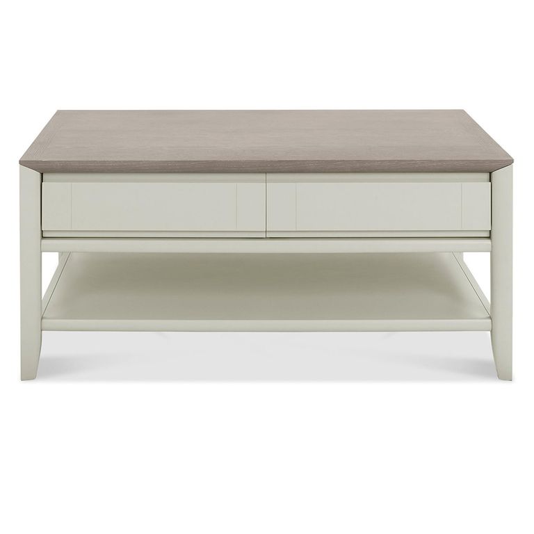 Bergen Grey Washed Oak & Soft Grey Coffee Table - Drawer
