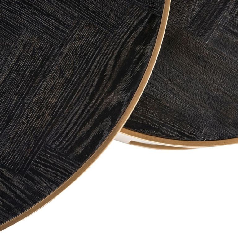 Blackbone Black and Brass 2 Tier Coffee Tables