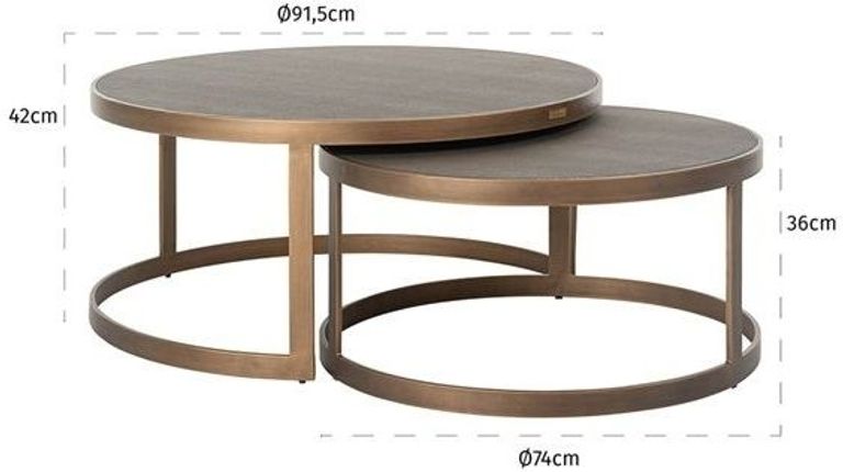 Bloomingville Shagreen Top Round 2 Tier Coffee Tables
