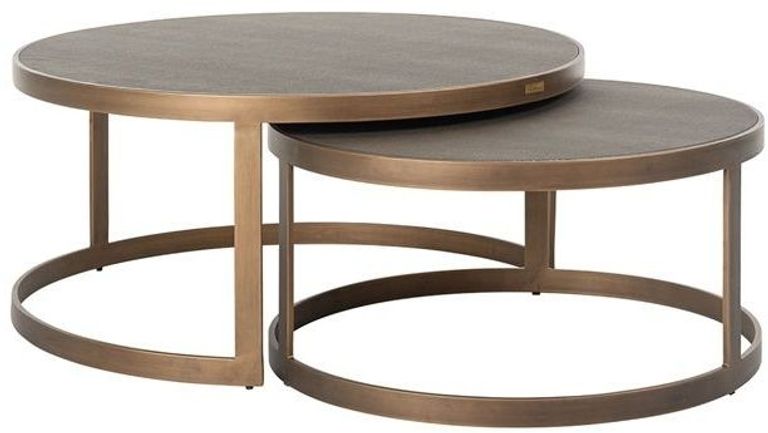 Bloomingville Shagreen Top Round 2 Tier Coffee Tables