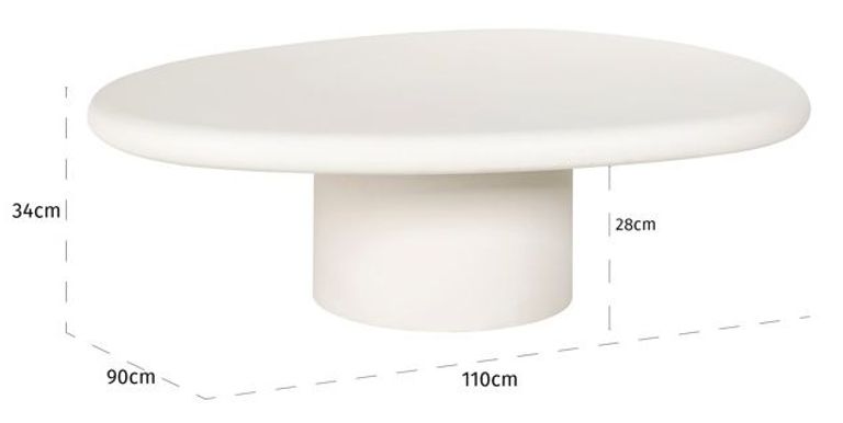 Bloomstone White Lime Plaster Curved Coffee Table