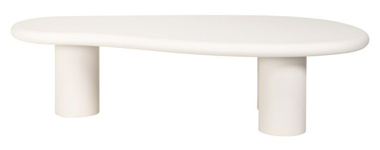 Bloomstone White Lime Plaster Curved Large Coffee Table