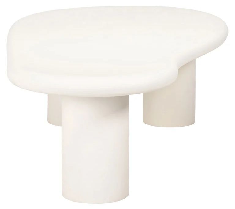 Bloomstone White Lime Plaster Curved Large Coffee Table