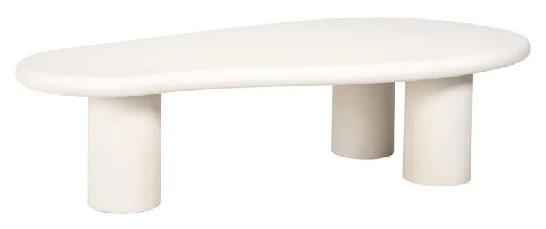 Bloomstone White Lime Plaster Curved Large Coffee Table