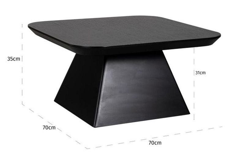 Bonvoy Black Oak Modern Edge Square Coffee Table