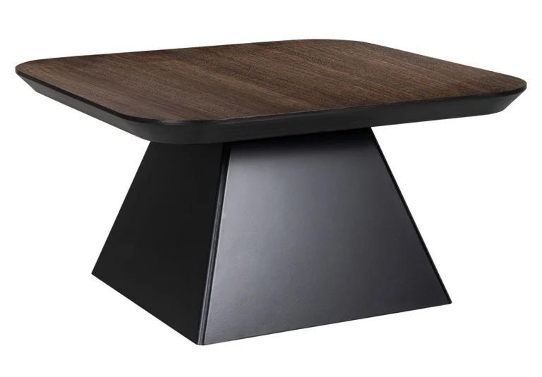 Bonvoy Brown Oak Modern Edge Square Coffee Table