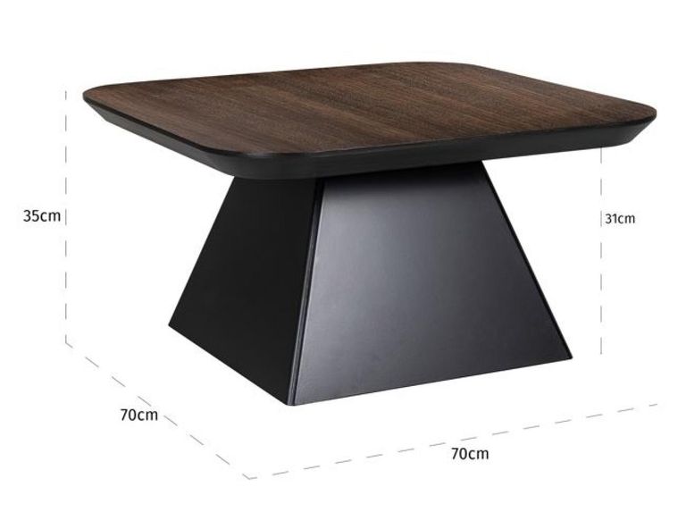 Bonvoy Brown Oak Modern Edge Square Coffee Table