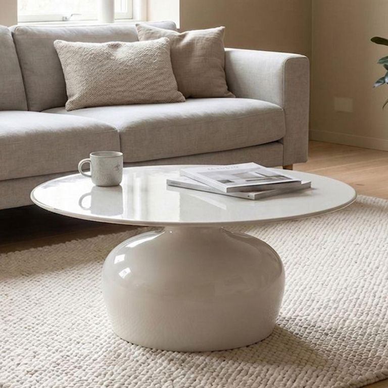 Brix Mila Coffee Table - Round - Off White - Metal