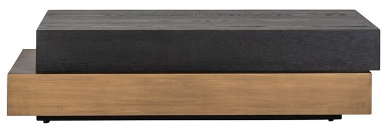 Cambon Dark Oak and Brass Layered Coffee Table