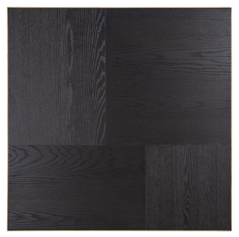 Cambon Dark Oak and Brass Square Coffee Table