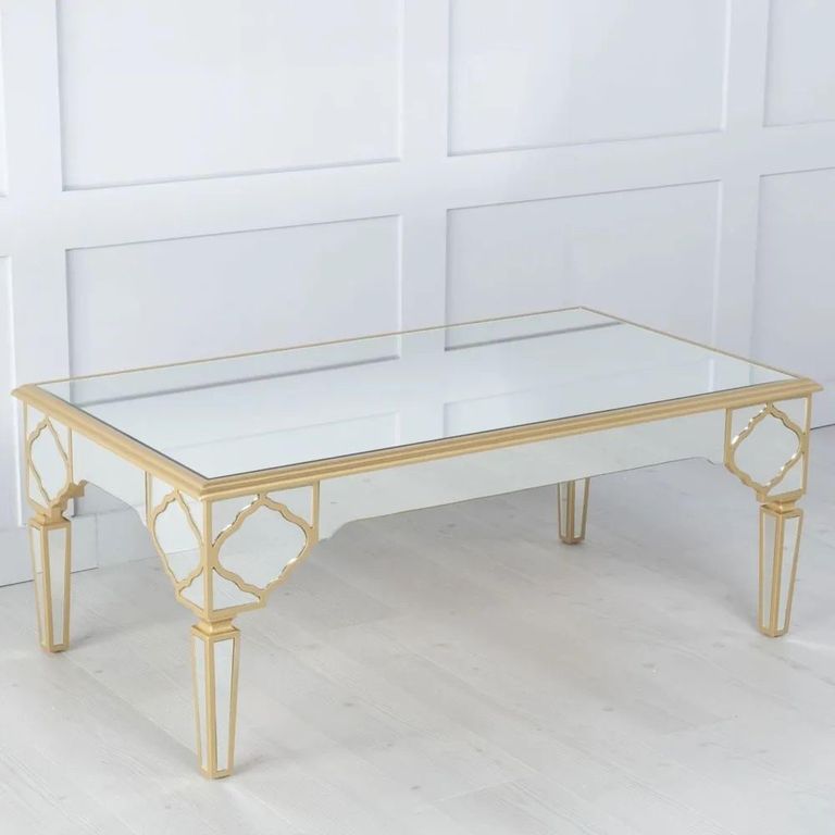 Casablanca Coffee Table - Mirrored - Gold Trim