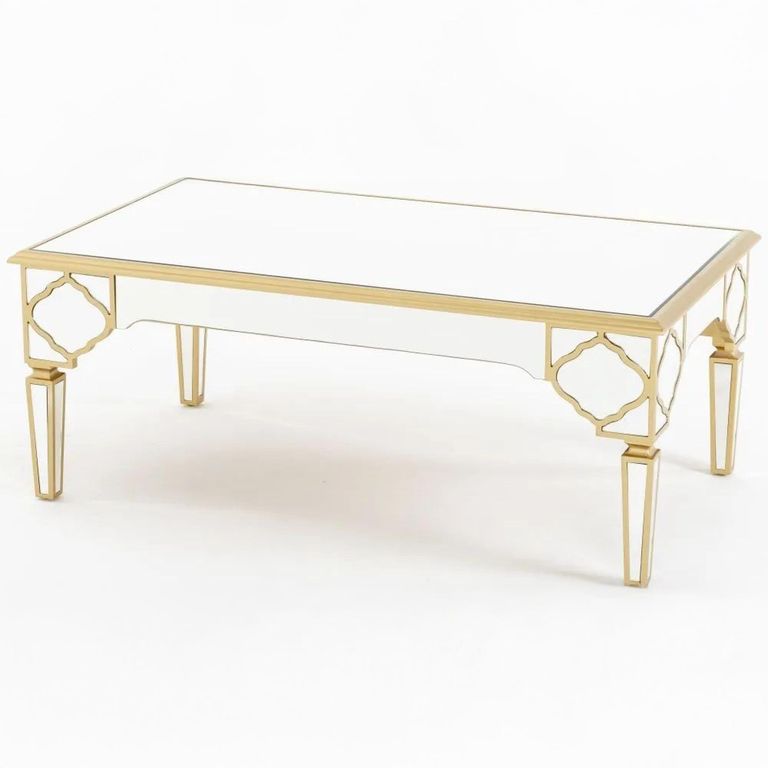 Casablanca Coffee Table - Mirrored - Gold Trim