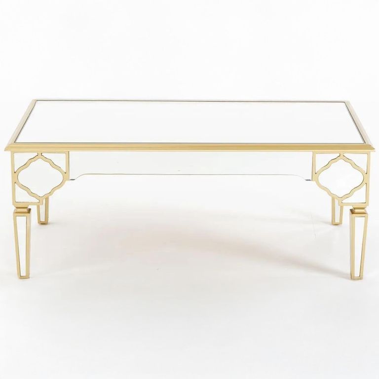 Casablanca Coffee Table - Mirrored - Gold Trim