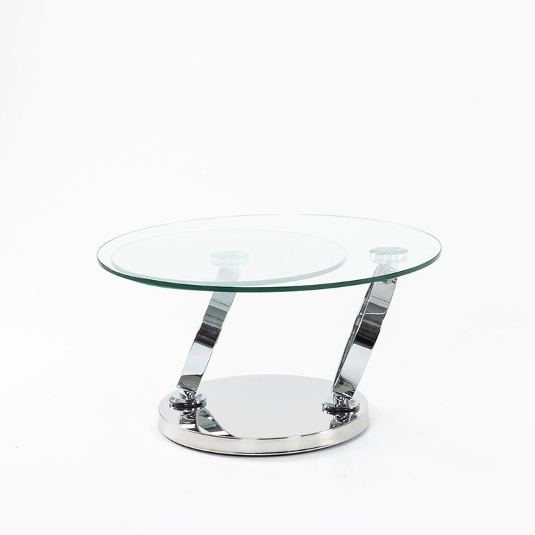 Circles Coffee Table - Round - Glass Top - Swivel