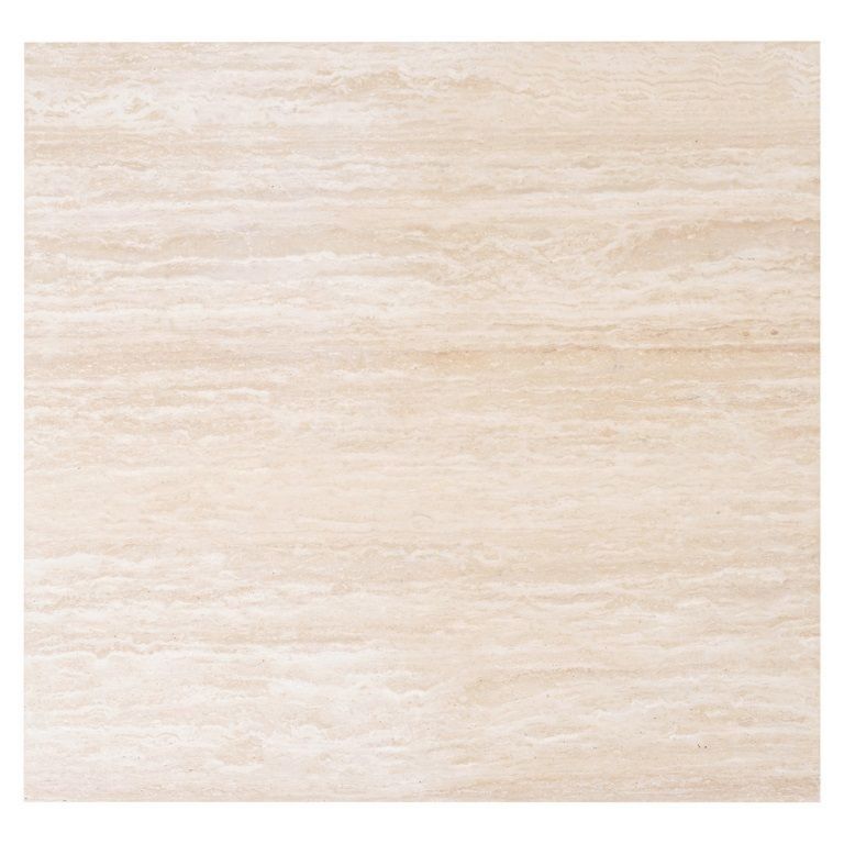 Claremont Dark Wood Square Geometric Coffee Table with Travertine Top