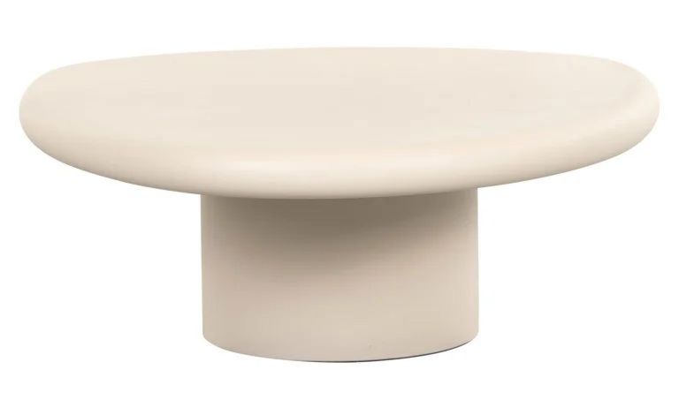 Clayton Lime Plaster Curved Coffee Table