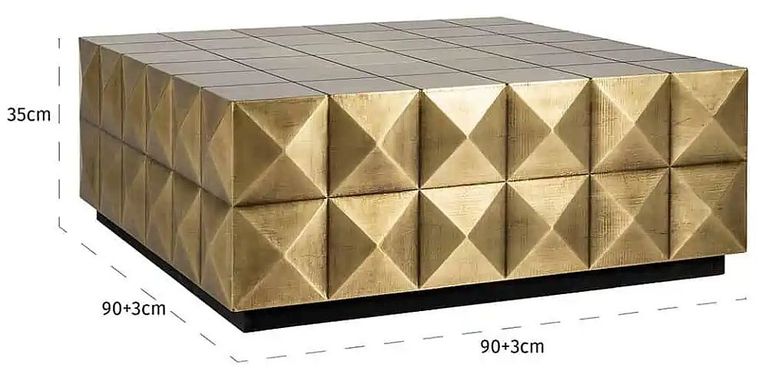 Collada Brass Cladded Square Coffee Table