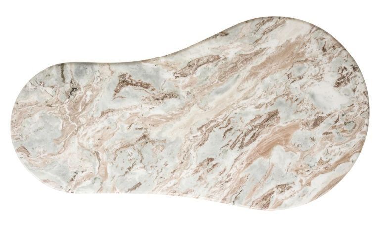 Coronel Beige Marble Coffee Table with Fluted Base