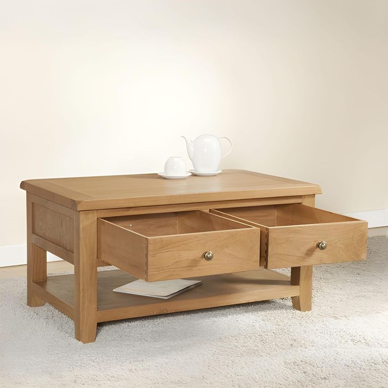 Dorset Coffee Table - 2 Drawer - Oak