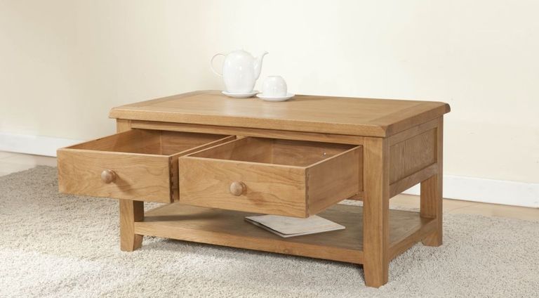 Dorset Coffee Table - 2 Drawer - Oak