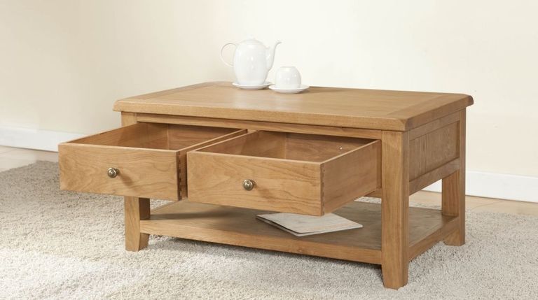 Dorset Coffee Table - 2 Drawer - Oak