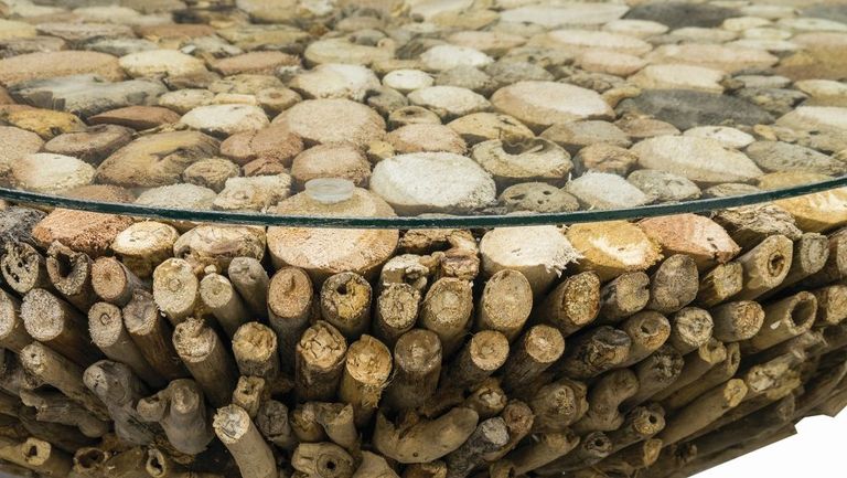 Driftwood Coffee Table - Round - Glass Top