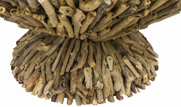 Driftwood Coffee Table - Round - Glass Top