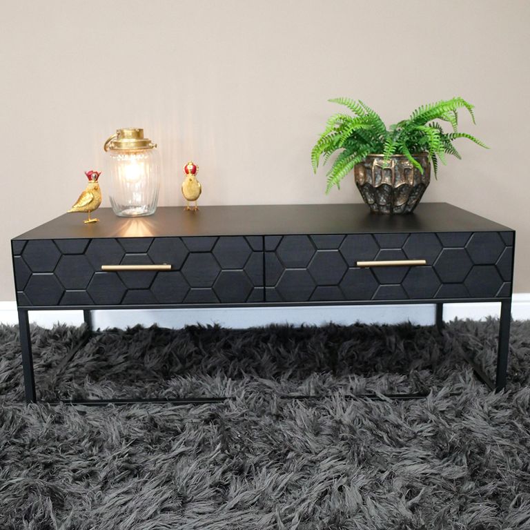 Coffee Table - 2 Drawer - Black