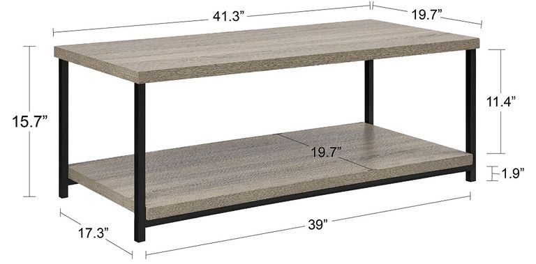 Elmwood Coffee Table - Distressed Grey Oak - 5049096PCOMUK
