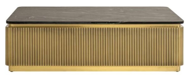 Ironville Brass Ribbed Coffee Table