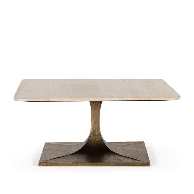 Isernia Coffee Table - Beige Marble - Small Square