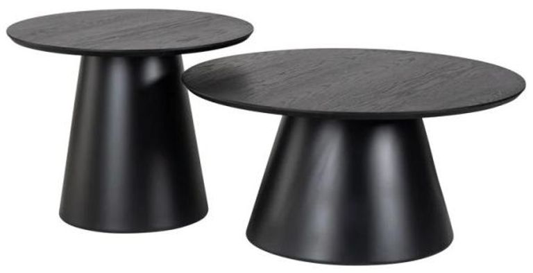 Jazz Black 2 Tier Round Coffee Tables