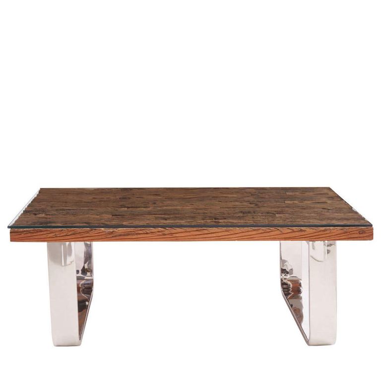 Kerala Coffee Table - Clear Glass with Silver Base