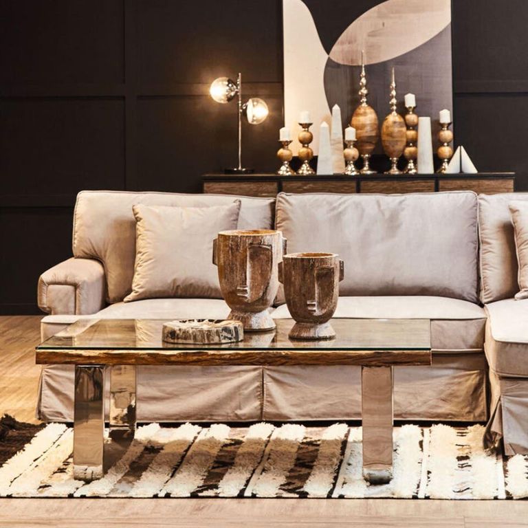 Kerala Coffee Table - Clear Glass with Silver Base