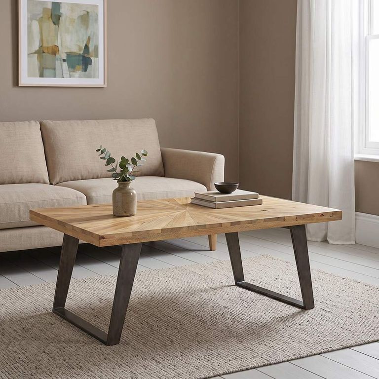 Kodi Natural Mango Wood Sunburst Coffee Table