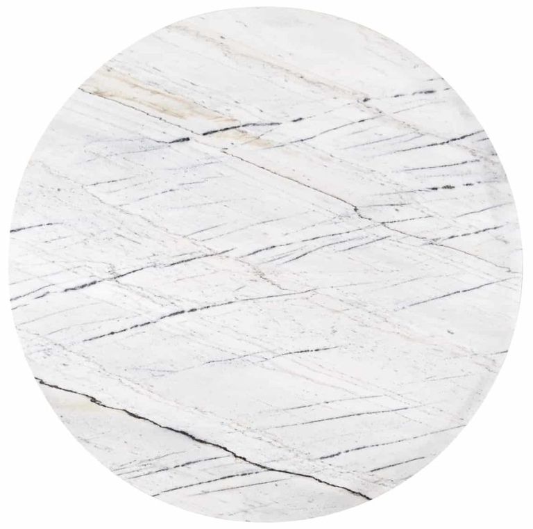 Lexington White Marble 2 Tier Round Coffee Tables