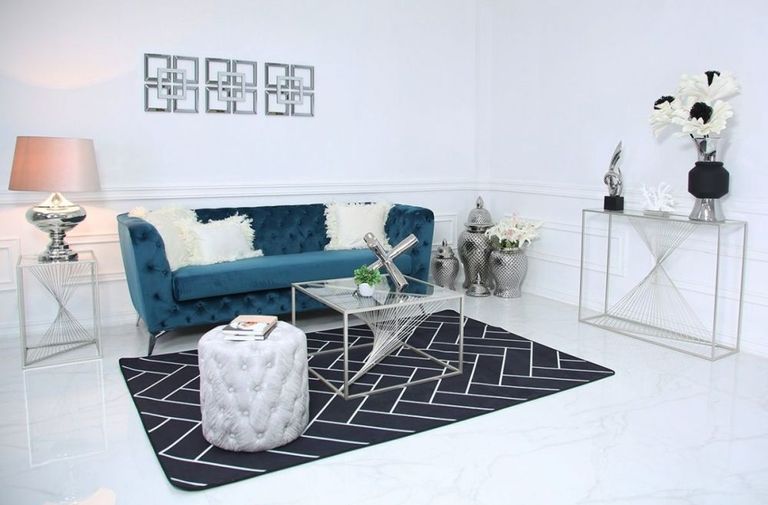 Luna Coffee Table - Square - Glass and Silver