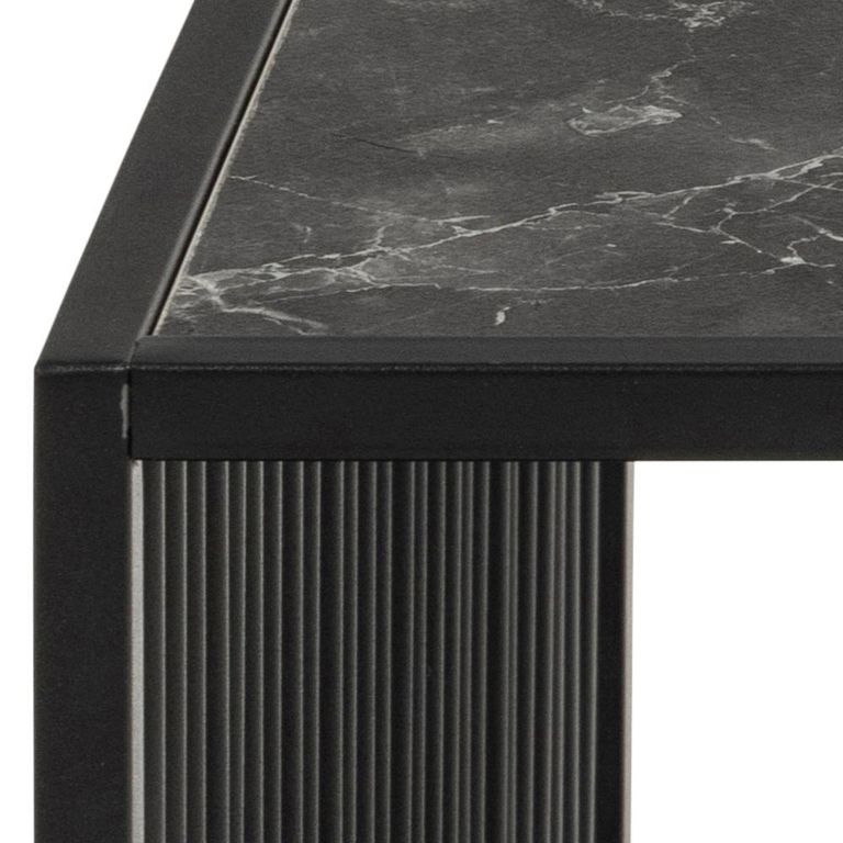 Strington Coffee Table - Square - Black Marble and Glass