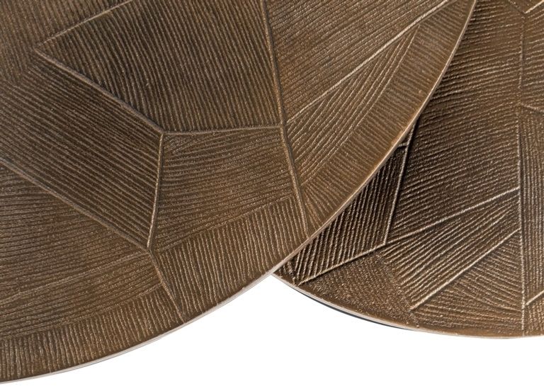 Tulum Brushed Gold 2 Tier Round Coffee Tables