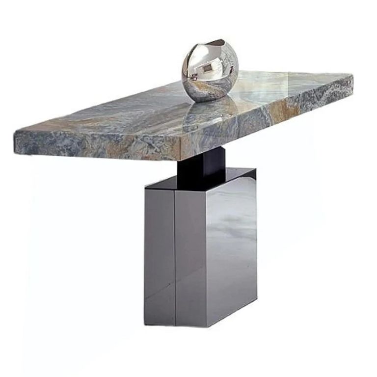Athena Console Table - Marble with Stainless Steel Base - Variation Available