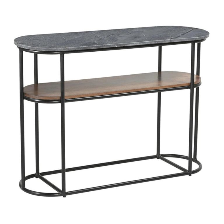 Buxton Console Table - Oval - Grey Marble