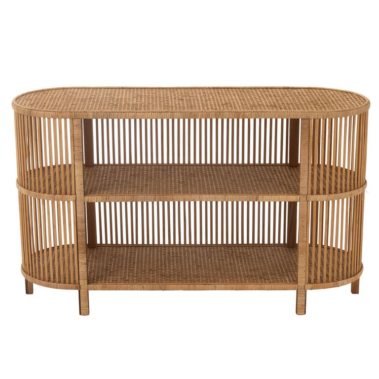 Exo Curved Console Sideboard - Oval - Natural Rattan Bamboo Wood
