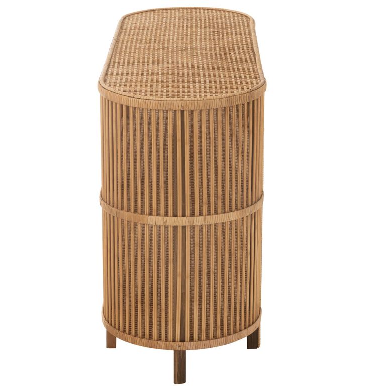 Exo Curved Console Sideboard - Oval - Natural Rattan Bamboo Wood