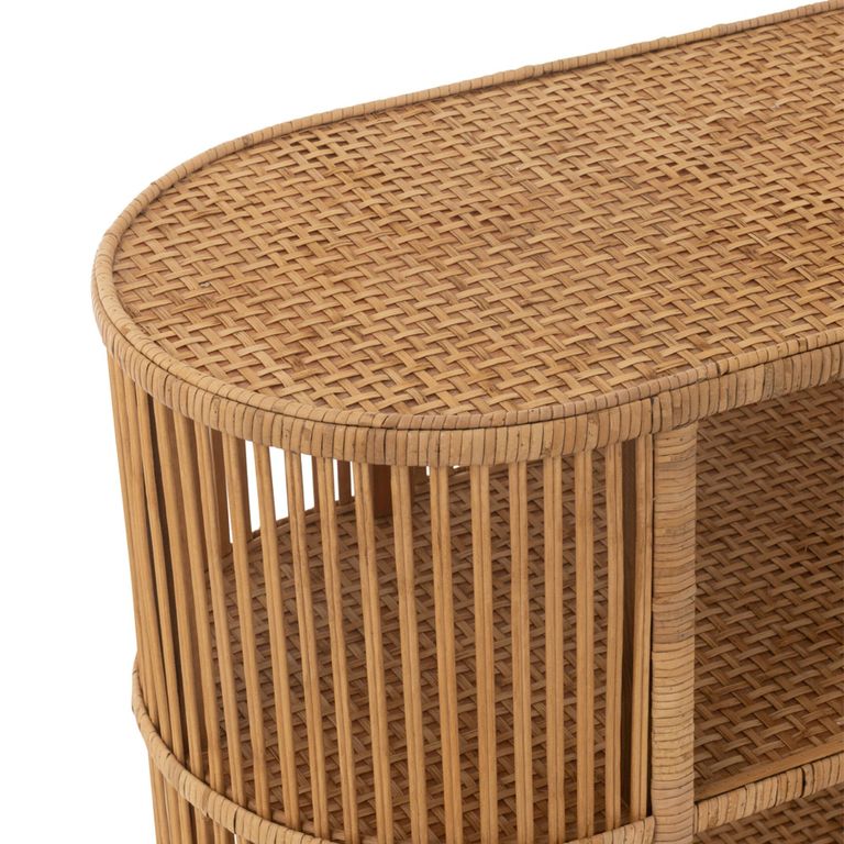 Exo Curved Console Sideboard - Oval - Natural Rattan Bamboo Wood