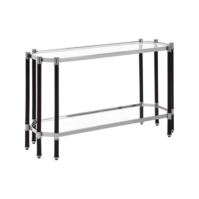 Allessi Console Table - Clear Glass and Chrome - Oval