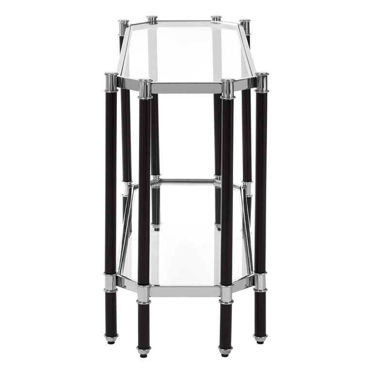 Allessi Console Table - Clear Glass and Chrome - Oval